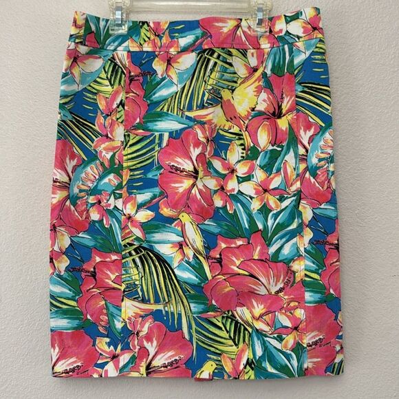 Ann Taylor LOFT Tropical Print Skirt Size 6 NWOT - Picture 2 of 6